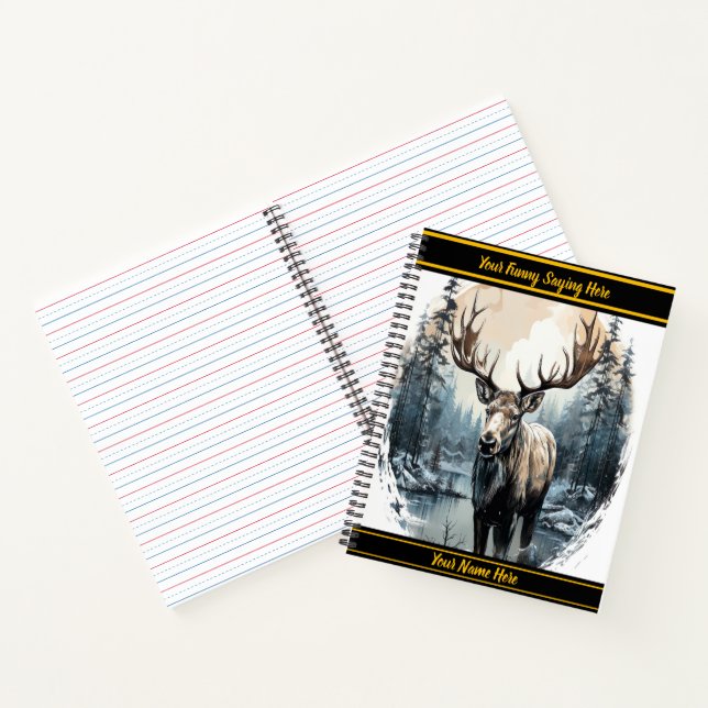 Majestätische Elche stehend von einem ruhigen Wald Notizbuch (Innenseite)