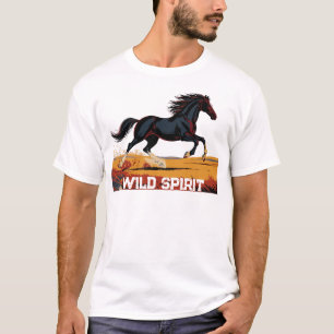 Majestätische galoppierende Pferdefreiheits-Zitat- T-Shirt