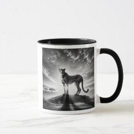 Majestätische Geparden auf einem Felsen. Tasse