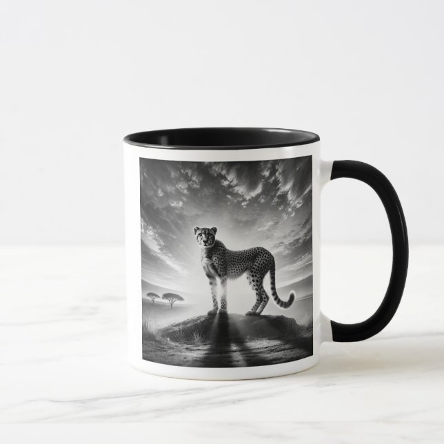 Majestätische Geparden auf einem Felsen. Tasse (Rechts)