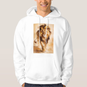 Majestätische Goldene Löwe Abstrakte Malerei Luxus Hoodie