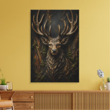 Majestätische Hirsch-Skulptur 3D Luxus-Wald-Fine-A