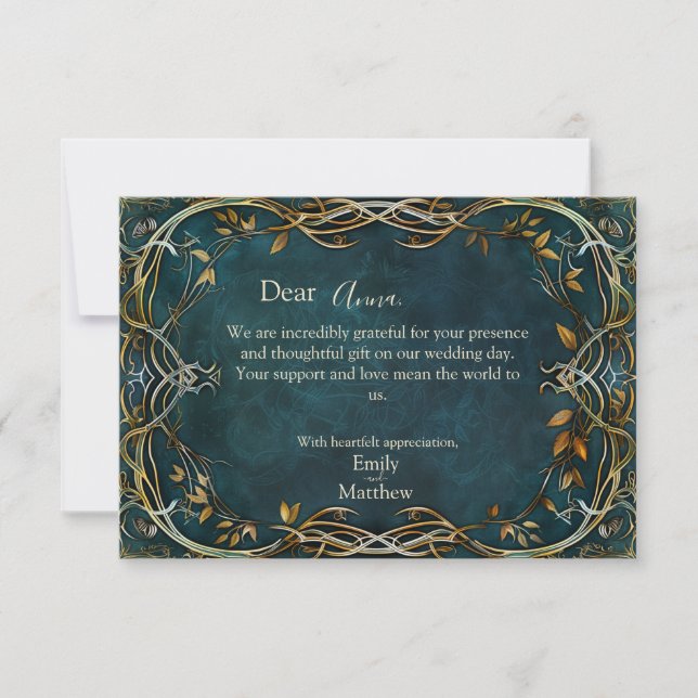 Majestätische Hochzeit in Mittelerden Dankeskarte (Vorderseite)