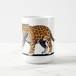 Majestätische Jaguar-Illustration mit lebendigem F Kaffeetasse