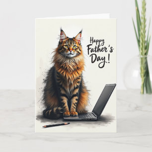 Majestätische Katze Vatertagskarte Karte