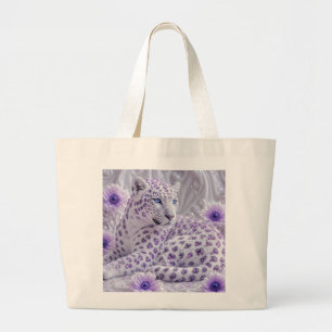 Majestätische königliche violette Juwelen-Leopard- Jumbo Stoffbeutel