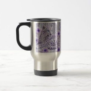 Majestätische königliche violette Juwelen-Leopard- Reisebecher