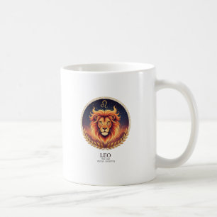 Majestätische Leo Löwe Zodiac Gold Illustration Ka Kaffeetasse