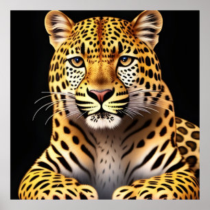 🐆 Majestätische Leoparden-Wandkunst Geschenk für  Poster