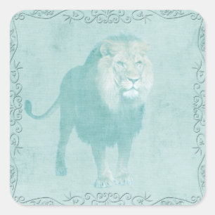 majestätische Löwenaufkleber Quadratischer Aufkleber