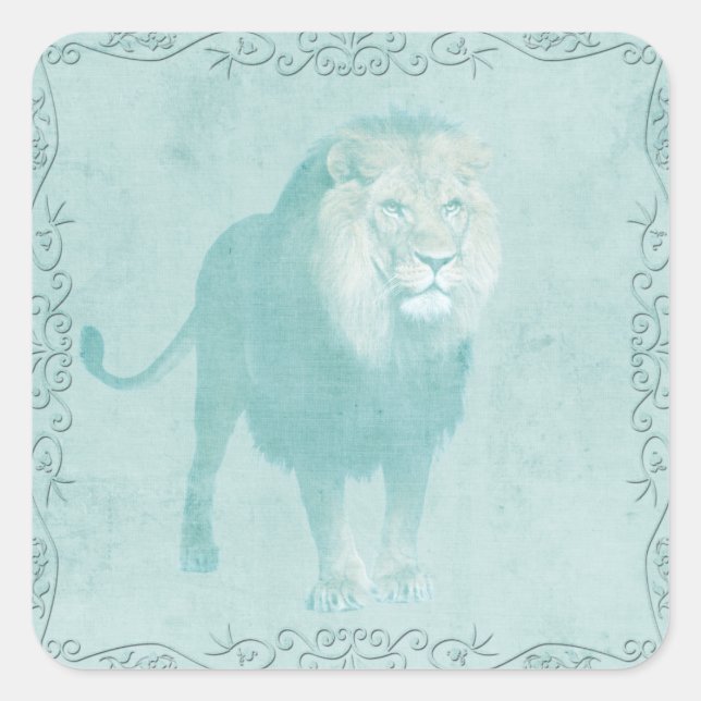 majestätische Löwenaufkleber Quadratischer Aufkleber (Vorderseite)