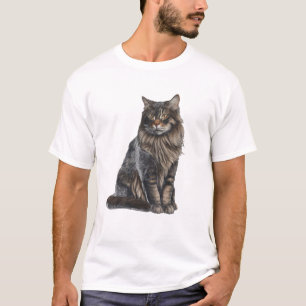 Majestätische Maine Coon-Katzen-Realismus-Porträtk T-Shirt