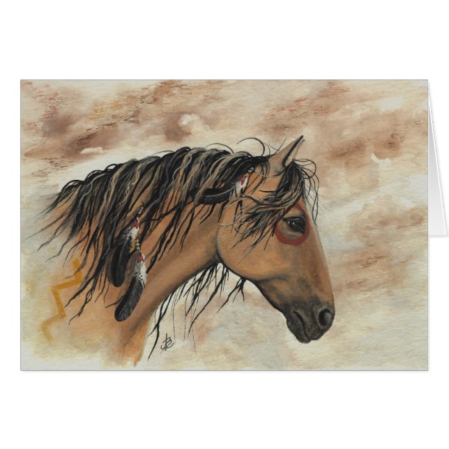 Majestätische Mustang-Pferde durch BiHrLe Karte (Vorderseite (Horizontal))