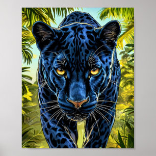 Majestätische Panther-Jungle-Mächtige-Wildlife-Wan Poster