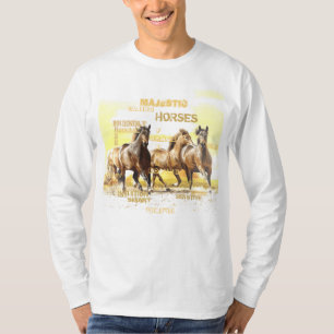 Majestätische Pferdelanger Hülsen-T - Shirt