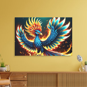 Majestätische Phönixkammflammen Leinwanddruck