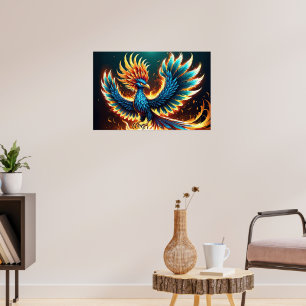 Majestätische Phönixkammflammen Poster