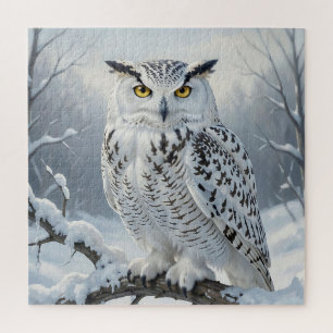 Majestätische Schneeeulen-Winterszene