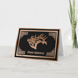 Majestätische Stier-Elch-Silhouette Feiertagskarte