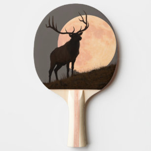 Majestätische Stier-Elch-und Vollmond-Aufstieg Tischtennis Schläger