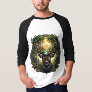 Majestätische Waldhirsch-Natur-Wildlife-Kunst T-Shirt
