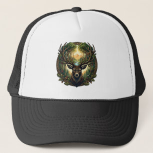 Majestätische Waldhirsch-Natur-Wildlife-Kunst Truckerkappe
