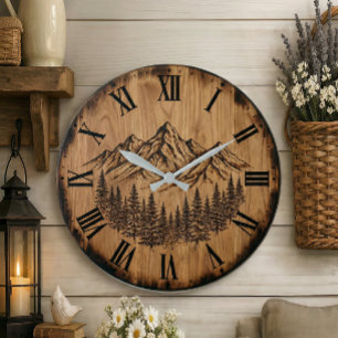 Majestätische Wanduhr mit Bergmotiv