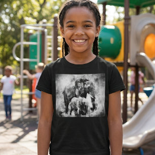 Majestätische weibliche Afrikanische Elefantin mit T-Shirt