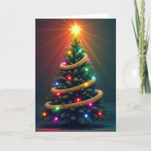 Majestätische Weihnachtsbaum-Weihnachtskarte Karte