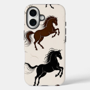 Majestätische Wildpferd-Handyhülle - Vintage iPhone 16 Hülle