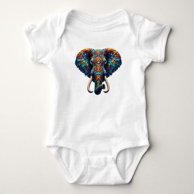Majestätische Wirbel des Elefanten Baby Strampler (Vorderseite)