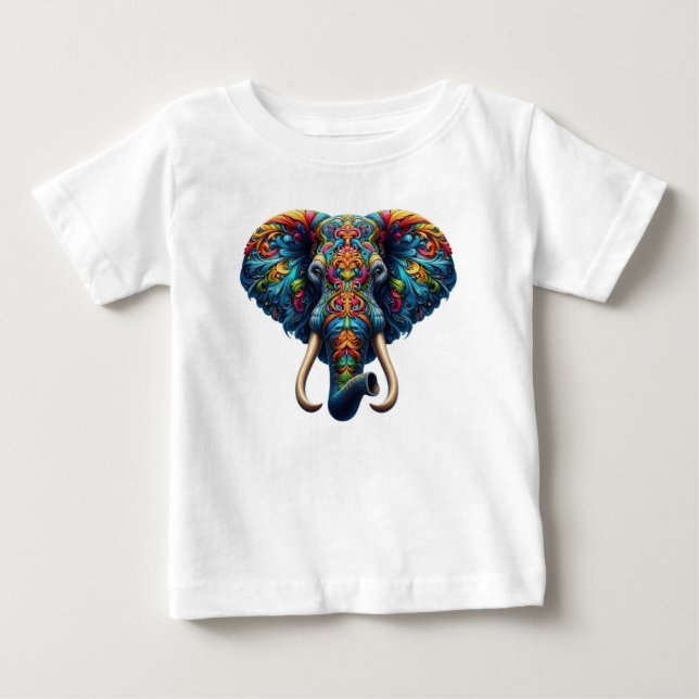 Majestätische Wirbel des Elefanten Baby T-shirt (Vorderseite)