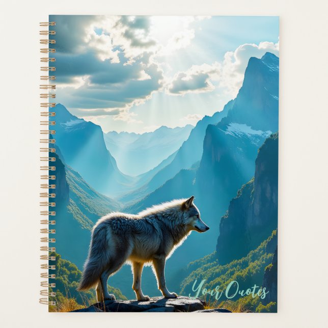 Majestätische Wolf Berg Kunst Planer (Vorderseite)