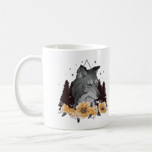 Majestätische Wolf-Wildnis-Illustration Kaffeetasse