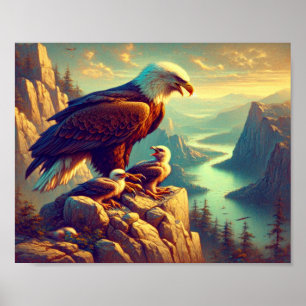 Majestätischer Adler fängt einen Seesaibling 10"x8 Poster