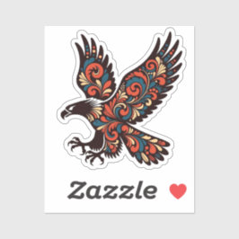 Majestätischer Adler im Flug - Dekoratives Paisley Aufkleber