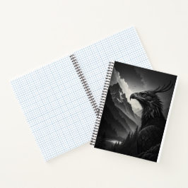 Majestätischer Adler in monochromer Berglandschaft Notizbuch