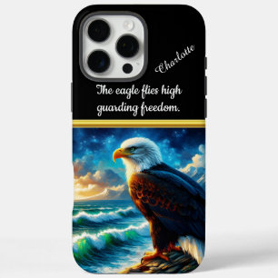 Majestätischer Adler mit Blick auf tumultuale Ozea iPhone 16 Pro Max Hülle