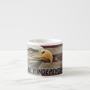 Majestätischer Adler und Flagge – Geist der Freihe Espressotasse