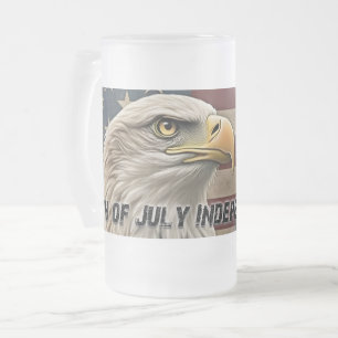 Majestätischer Adler und Flagge – Geist der Freihe Mattglas Bierglas