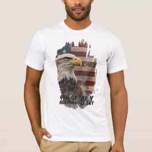 Majestätischer Adler und Flagge – Geist der Freihe T-Shirt