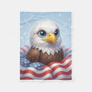 Majestätischer amerikanischer Adler auf US-Flagge Fleecedecke