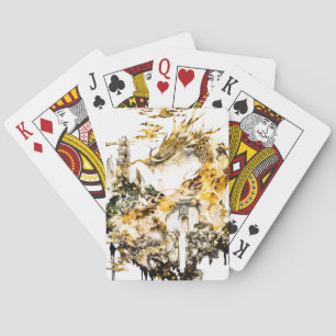 Majestätischer asiatischer Mythologie-Drache Tempe Spielkarten