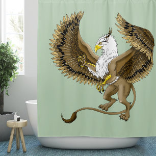 Majestätischer Braun Fantasy Greif Mythischer Gryp Duschvorhang