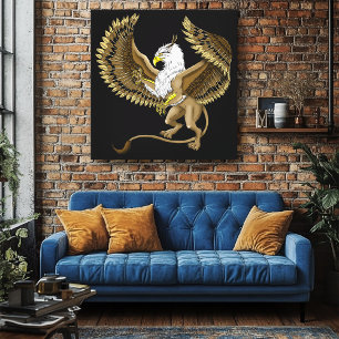 Majestätischer Braun Fantasy Greif Mythischer Gryp Leinwanddruck
