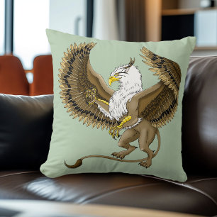 Majestätischer Brauner Fantasy-Greif Mythischer Gr Kissen