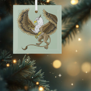 Majestätischer Brauner Fantasy-Greif Mythischer Gr Ornament Aus Glas