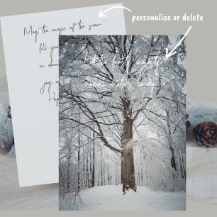 Majestätischer Buchenbaum im Winterwald Dankeskarte