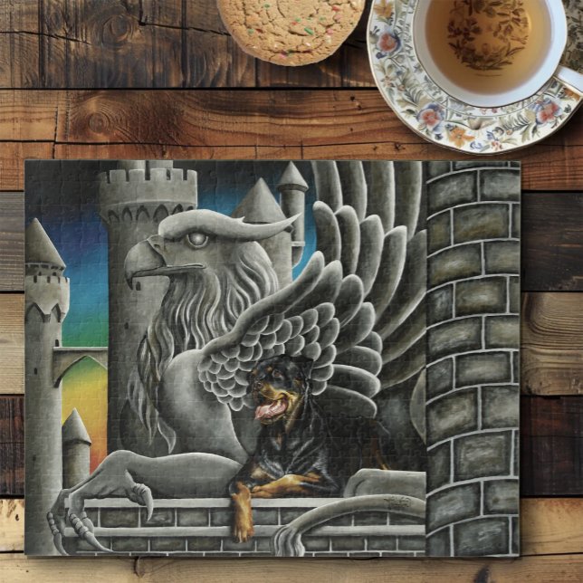 Majestätischer Dark Fantasy Rottweiler Gargoyle Bu (Von Creator hochgeladen)