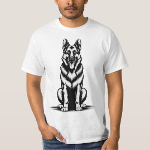 Majestätischer Deutscher Schäferhund Retro K9 Poli T-Shirt
